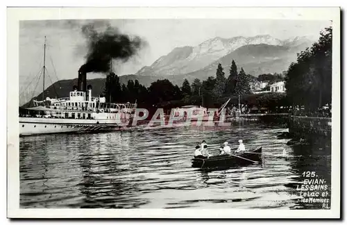 Cartes postales moderne Evian les Bains Le lac et les Memises Bateau