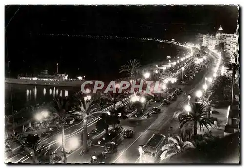 Cartes postales moderne Nice La Promenade des Anglais La nuit