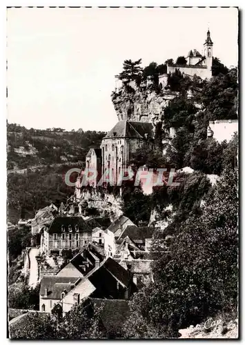 Moderne Karte Rocamadour Le Rocher Vu de La Route