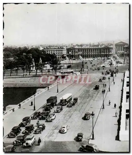 Moderne Karte Paris Pont et Place de La Concorde et Butte Montmartre