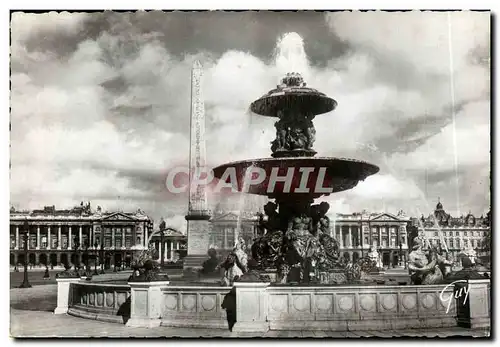 Moderne Karte Paris Ses Place de la Concorde L Une des Fontaines et L obelisque