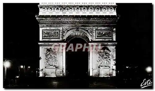 Moderne Karte Paris Nuit L Arc de Triomphe de l Etoile