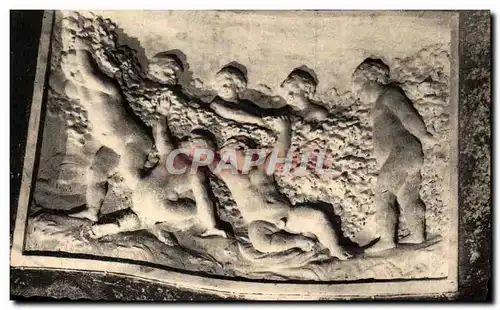 Ansichtskarte AK Reims Champagne Pommery Greno Jeunes maraudeurs Bas relief sculpte dans la Crate