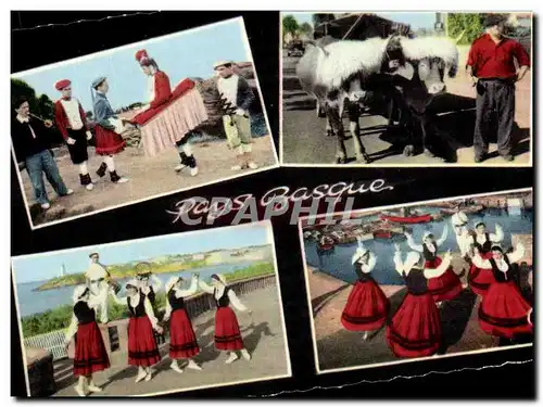 Cartes postales moderne Pays Basque Mascarade Souletine Attelage Danse des pommes La ronde