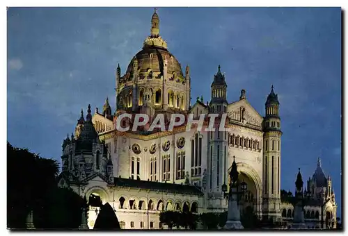 Cartes postales moderne Lisieux La Basilique Sainte Therese illuminee