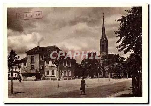 Cartes postales Kehl a Rhin Place du Marche et Eglise Protestante