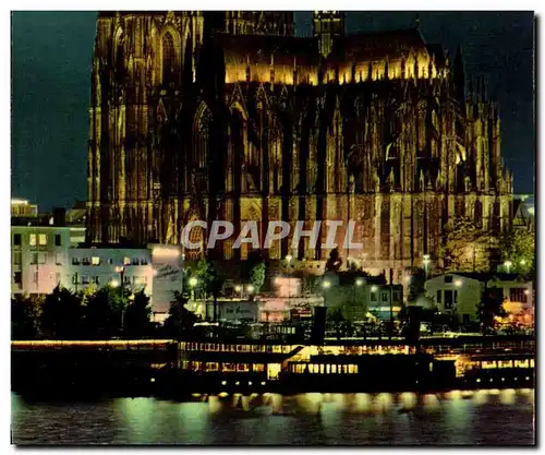 Moderne Karte Koln Am Rhein Dom und Rheinufer