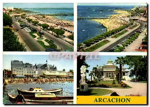 Cartes postales moderne Arcachon Pespective sur les plages Vue generale des plages et le boulevard Casino mauresque