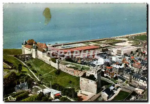 Moderne Karte Dieppe Vue Aerienne Le Chateau