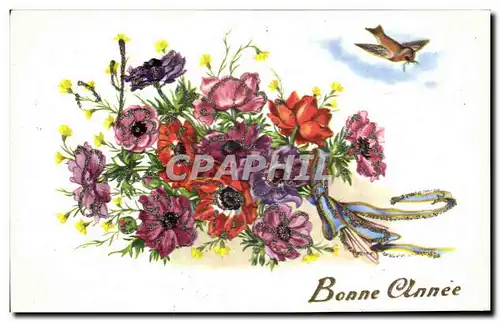 Cartes postales Bonne Annee Fleurs