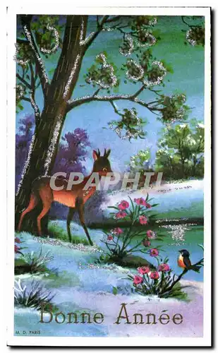 Moderne Karte Bonne Annee Biche