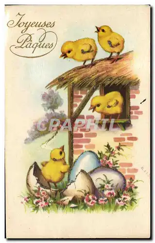 Cartes postales Joyeuses Paques Poussins