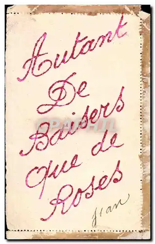 Carte entier Autant De Baisers Ofre De Roses