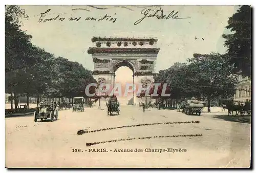 Cartes postales Paris Avenue des Champs Elysees Arc de Triomphe