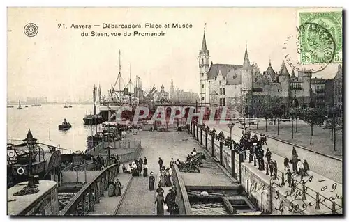 Ansichtskarte AK Anvers Debarcadere Place Et Musee du Steen Vue du Promenoir