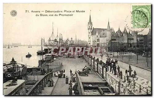 Cartes postales Anvers Debarcadere Place Et Musee du Steen Vue du Promenoir