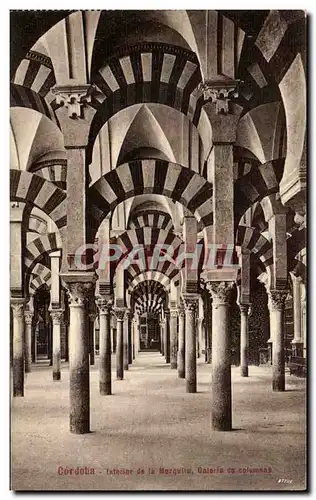 Ansichtskarte AK Cordoba Interier de La Mezquita Galeria de columnas