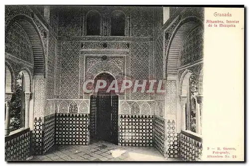 Cartes postales Granada Alhambra Interior de la Mezquita