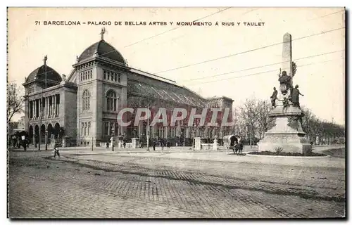 Cartes postales Barcelona Palacio De Bellas Artes Y Monumento A Ruis Y Taulet