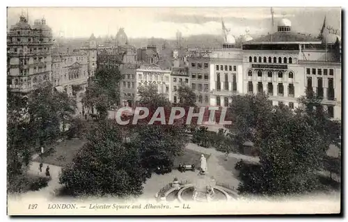 Ansichtskarte AK London Leicester Square And Alhambra