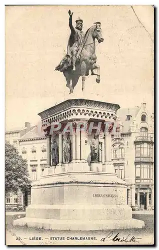 Cartes postales Liege Statue Charlemagne