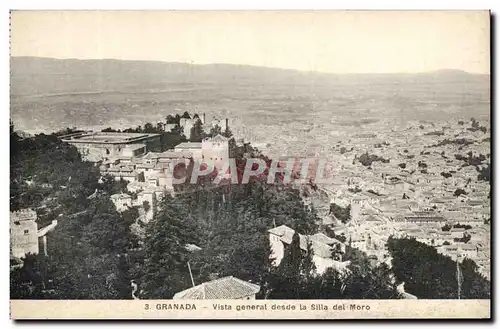 Ansichtskarte AK Granada Vista General desde La Silla Del Moro