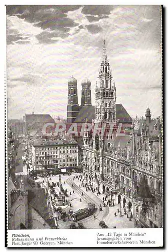 Cartes postales Munchen Rathausturm und Frauenkirche