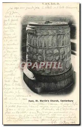 Cartes postales Canterbury Font St Martin s Church