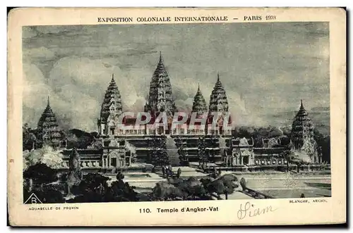 Cartes postales Exposition Coloniale Internationale Paris 19131 Temple d Angkor Vat