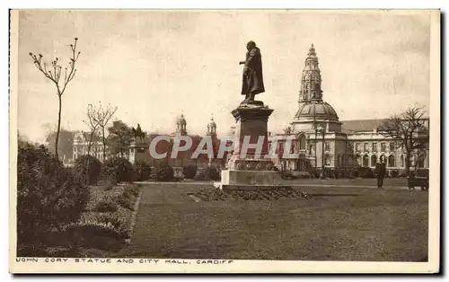 Ansichtskarte AK Cory statue and city Hall Cardiff