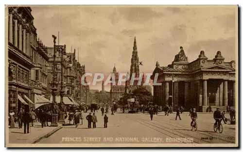 Cartes postales Princes Street And National Gallery Edinburgh