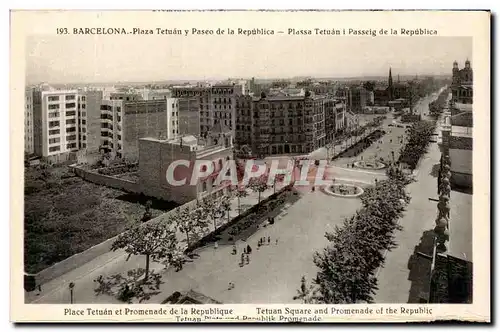 Cartes postales Barcelona Plaza Tetuan Paseo de Republica