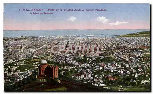 Ansichtskarte AK Barcelona Vista de la Ciudad desde el Monte Tibidabo