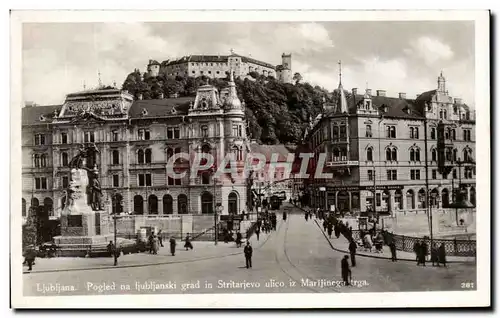 Cartes postales Ljubljana Pogled Grad in Stritarjevo