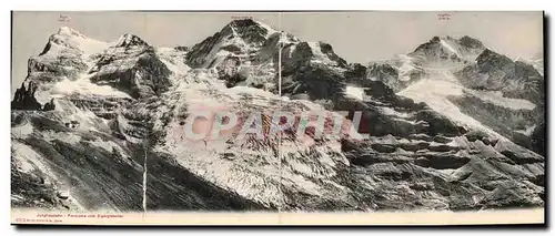 CARTE 4 PANNEAUX Jungfraubahn Panoram vom Eigergletscher Suisse