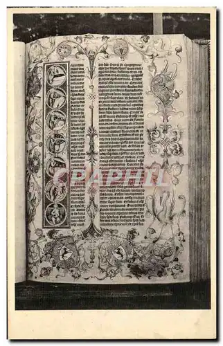 Cartes postales Museum Plantin Moretus Page u manuscrit Biblia Latina 1402