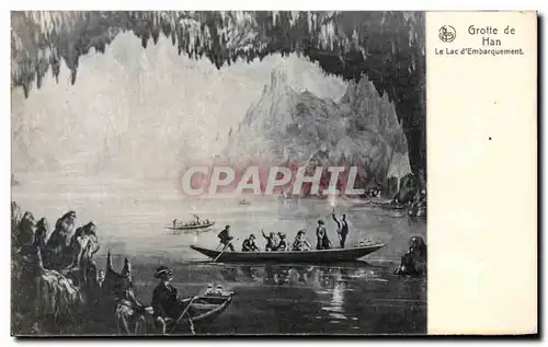 Ansichtskarte AK Grotte De Han Le Lac D Embarquement