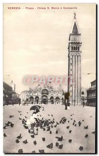 Cartes postales Venezia Piazza chiesa S Marco E Campanile