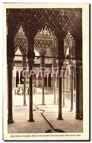 Ansichtskarte AK Granada Alhambra Patio De Los Leones Cour Des Lions