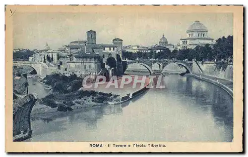 Ansichtskarte AK Roma Il Tevere E L Isola Tiberina