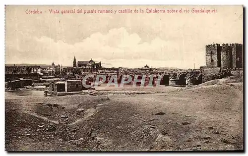 Cartes postales Cordoba Vista Generale Generale del Puente Romano Y Castillo de La Calahorra Sobre Et Rio Guadal