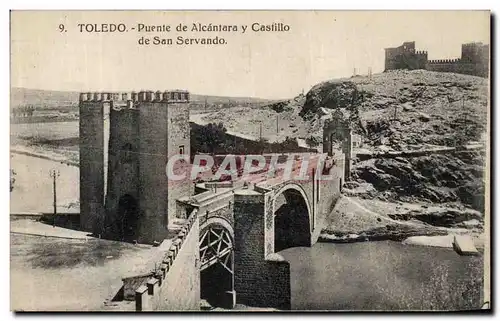 Cartes postales Toledo Puente de Alcantara Y Castillo De San Servando