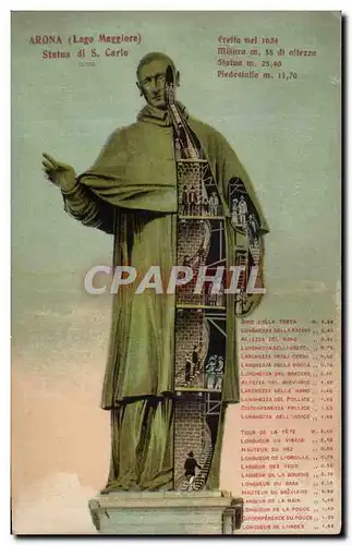Ansichtskarte AK Arona Statua di S Cario Lago Maggiore