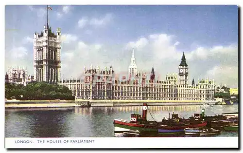 Cartes postales moderne London The House Of Parliament Bateaux