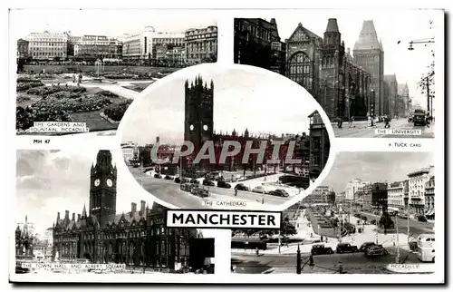 Cartes postales moderne Manchester Gardens and Fountain Piccadilly University Albert Square