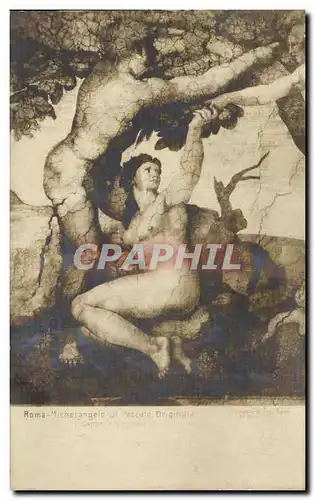 Cartes postales Roma Michelangelo Peccato originale