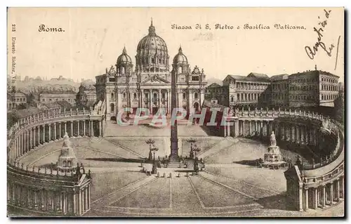 Ansichtskarte AK Roam Piazza diu s Pietro Basilica Vaticana