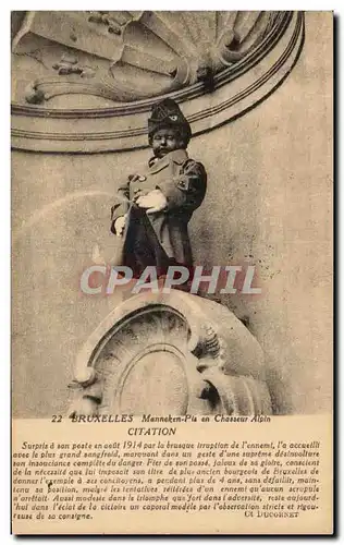 Ansichtskarte AK Bruxelles Manneken Pis Chasseur alpin