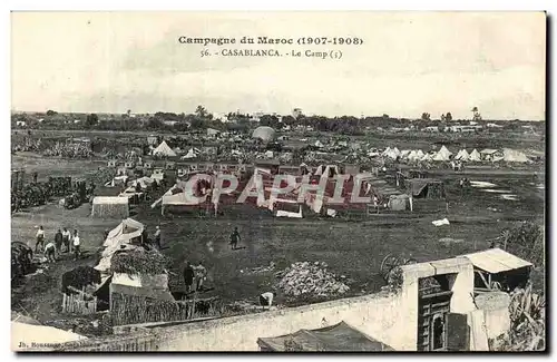 Cartes postales Casablanca du Maroc 1907 1908 Casablanca le camp Militaria