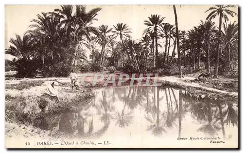 Ansichtskarte AK Gabes L Oued a Chemini Tunisie